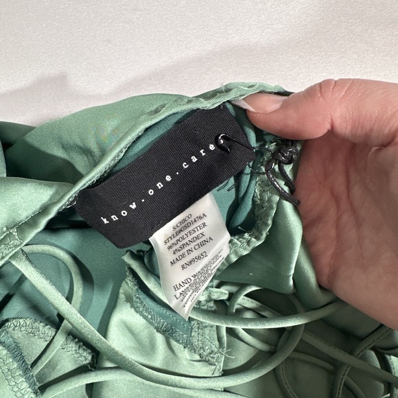 NWD Know One Cares [ Small ] Satin Bias Cut Maxi Dress in Green #7119 - Picture 5 of 16